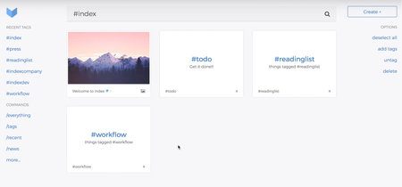 Index es un organizador minimalista para los amantes de los hashtags
