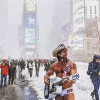 La insólita estampa de Times Square tras la gran nevada de Nueva York 