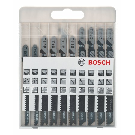 Set de 10 hojas de sierra de calar para madera Bosch 2607010629 Pro Line por sólo 7,80 euros en Amazon