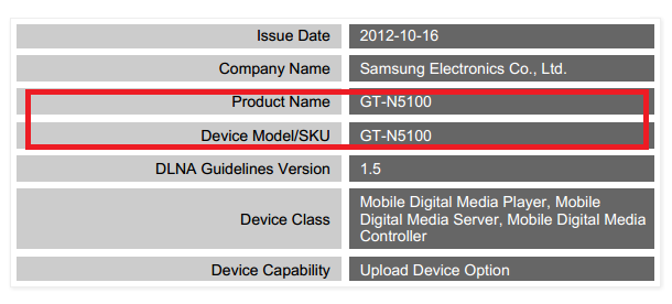 Samsung GT-N5100