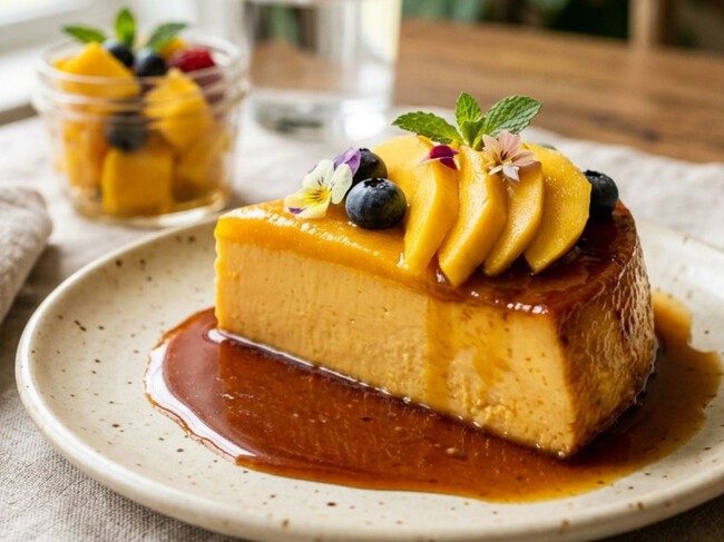 Cómo hacer un postre cremoso con mango estilo flan y solo 4 ingredientes: sin horno y en menos de 1 hora