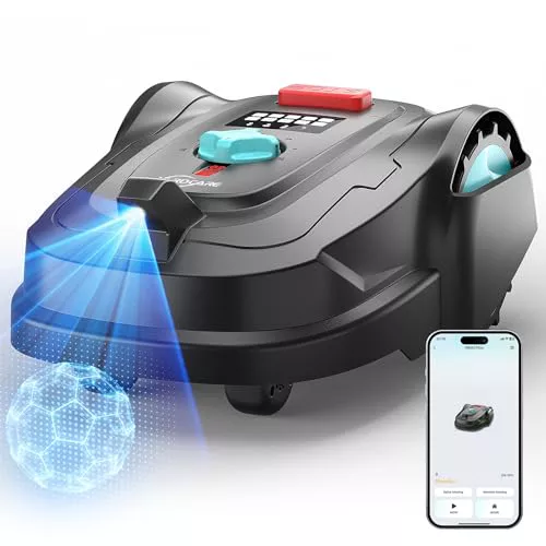 YARDCARE M800Plus Robot cortacésped sin Cable perimetral, posicionamiento GPS, Robot Cortacesped con visión IA para Jardines de hasta 800 m², trayectorias en U,App, evitación precisa de obstáculos