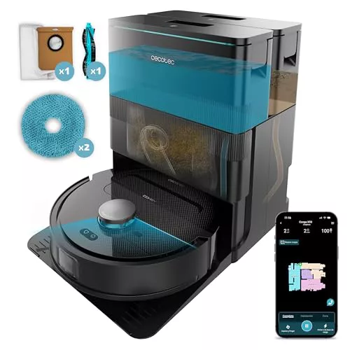 Cecotec Robot Aspirador y Friegasuelos con Base de Autovaciado y App Conga X50 X-Treme