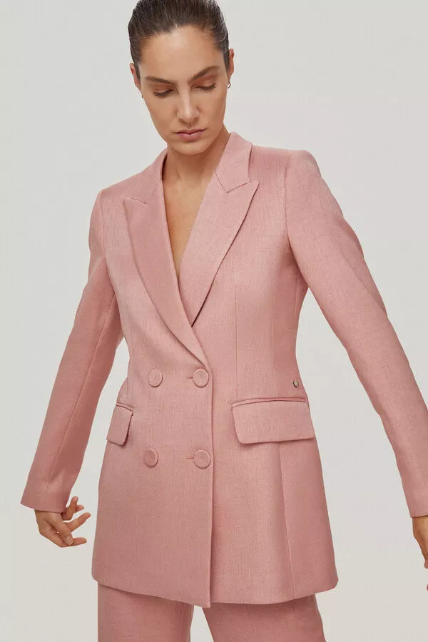 Blazer cruzado nude