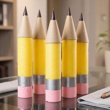 Cómo hacer lápices o cohetes gigantes para decorar tu casa: ideales para darle un toque divertido a tus espacios 