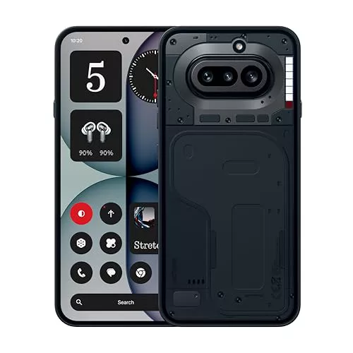 Nothing Phone (4a) - Triple Cámara 50MP, Ultra Zoom 70x, Smartphone Transparente, Batería Larga Duración, Carga Rápida 50W, AMOLED 120Hz, Glyph Bar, 8GB+256GB - Negro