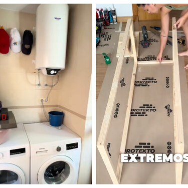 Este era un lavadero viejo y sin gracia: con esta reforma sin taladro ha quedado así de espectacular 