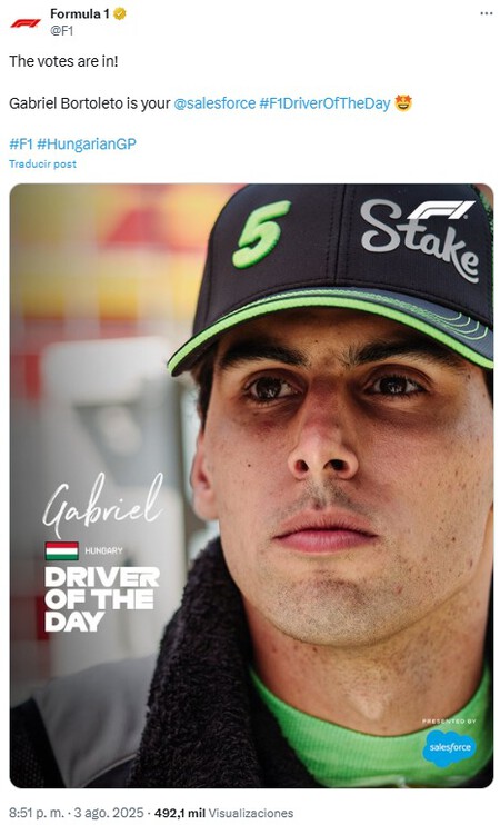 Bortoleto Hungaroring F1 2025