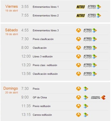 Horarios China