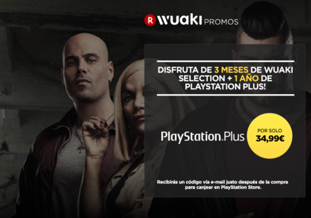 1 año de PlayStation Plus, con 3 meses de Wuaki Selection de regalo, por 34,99 euros