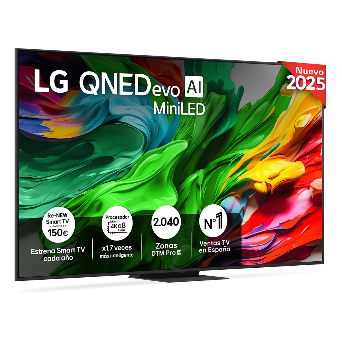 LG - TV QNED evo MiniLED AI 217cm (86') LG 86QNED86A6A, 4K Smart TV.