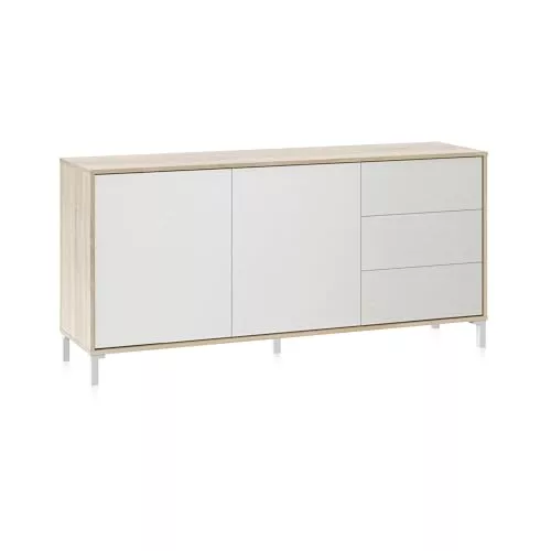 duehome | Aparador 2 Puertas y 3 Cajones, Buffet para Salon 154 cm (Ancho) x 74 cm (Alto) x 41 cm (Fondo)