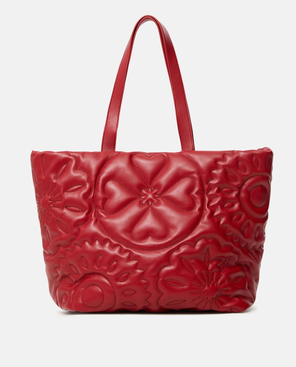 Bolso shopper grande Desigual Big Big Bombay acolchado en rojo