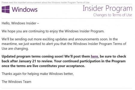 Microsoft cambiará el programa de Windows Insider para el 21 de enero