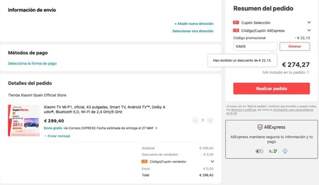 Xiaomi Mi TV P1 43 Cupon Descuento Xiaomi Mi TV P1 43 Cupon Descuento