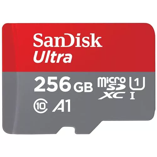 SanDisk Ultra Tarjeta Micro SDXC 256 GB + adaptador SD (Compatibles con tabletas y móviles Android, UHS-I, hasta 150 MB/s, Video Full HDD, Clase A1 de rendimiento, Class 10, U1)
