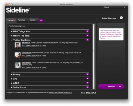 Sideline permite la monitorización de Twitter