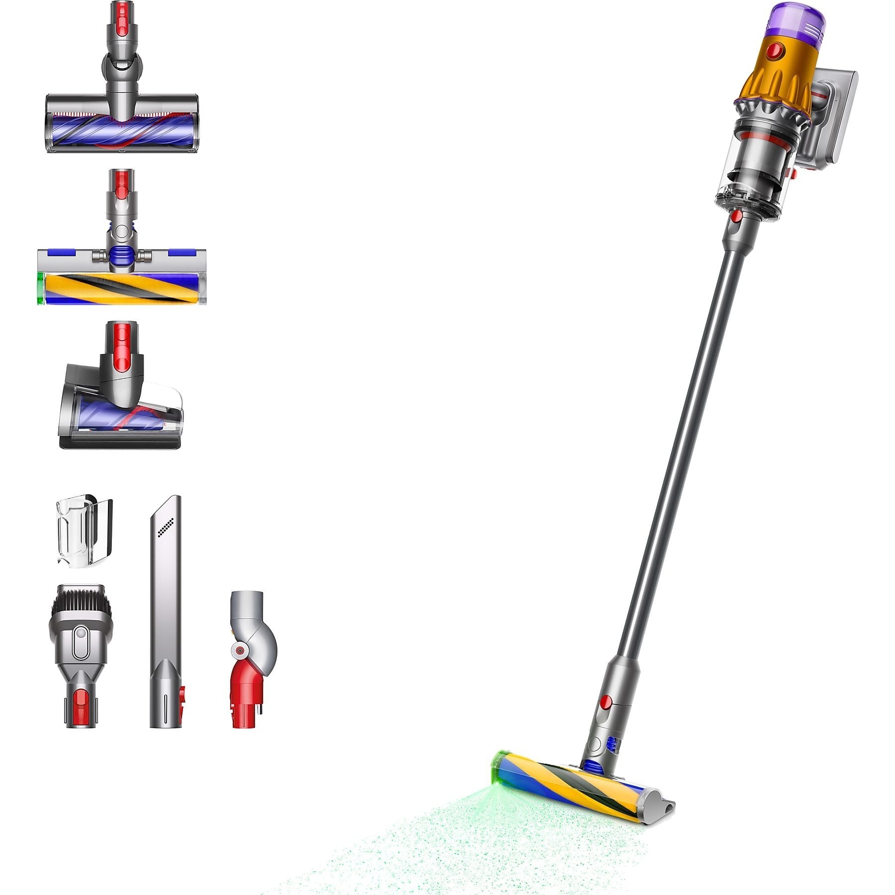 Stick vacuum cleaner - Dyson V12 Detect™ Slim Absolute, 150 AW suction power, Smart and Lightweight, 60 min, LCD screen, Laser Technology