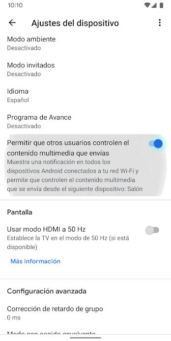 Chromecast Notificación