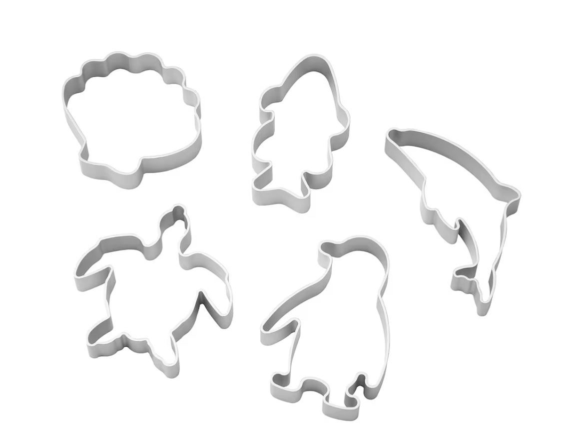 Moldes para plastilina BLÅVINGAD, juego de 5, color de aluminio