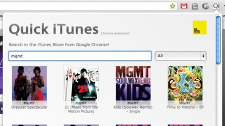 Quick iTunes para Chrome, explorando la tienda iTunes y la App Store desde el navegador