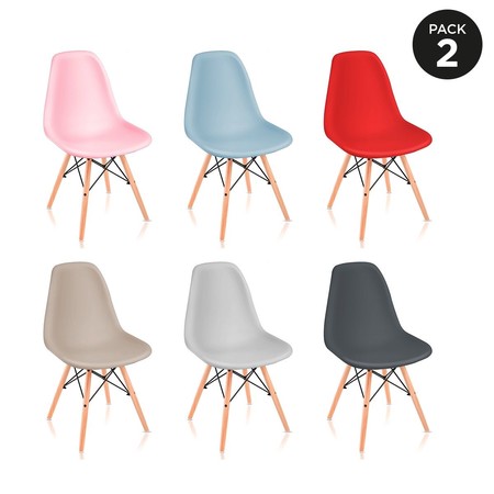 Packs de dos sillas estilo nórdico en seis colores a elegir por 27,99 euros y envío gratis en eBay