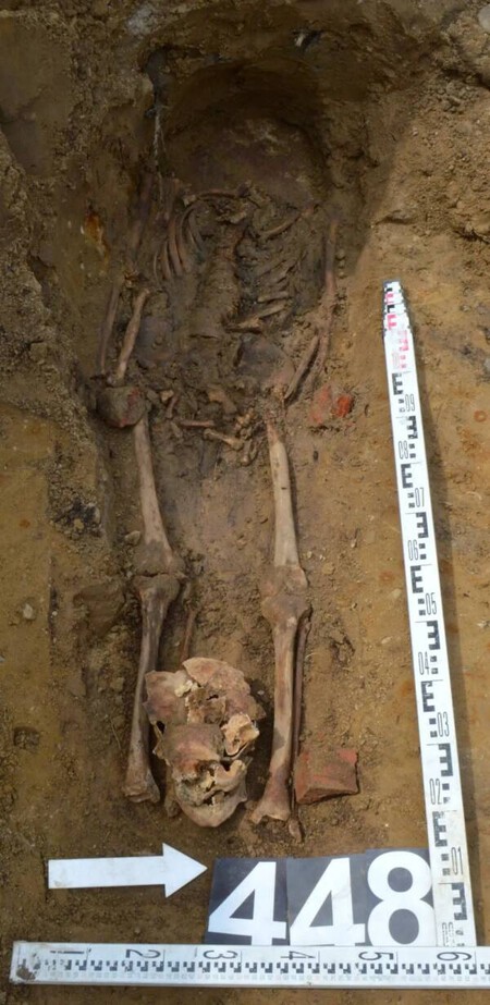 Skeleton With Skull At Feet