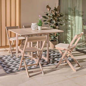 Carrefour deja más barata una mesa plegable con sillas a juego ideal para convertir terrazas y balcones en espacios de lujo 