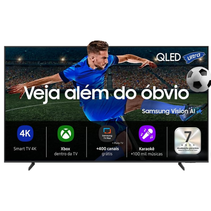 Samsung Vision AI TV 43" QLED Ultra 4K QEF1 2025, Pontos Quânticos, Processador com AI, Art Store, Alexa
