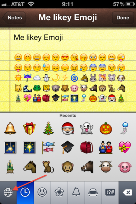 Primeros emojis en iOS 5