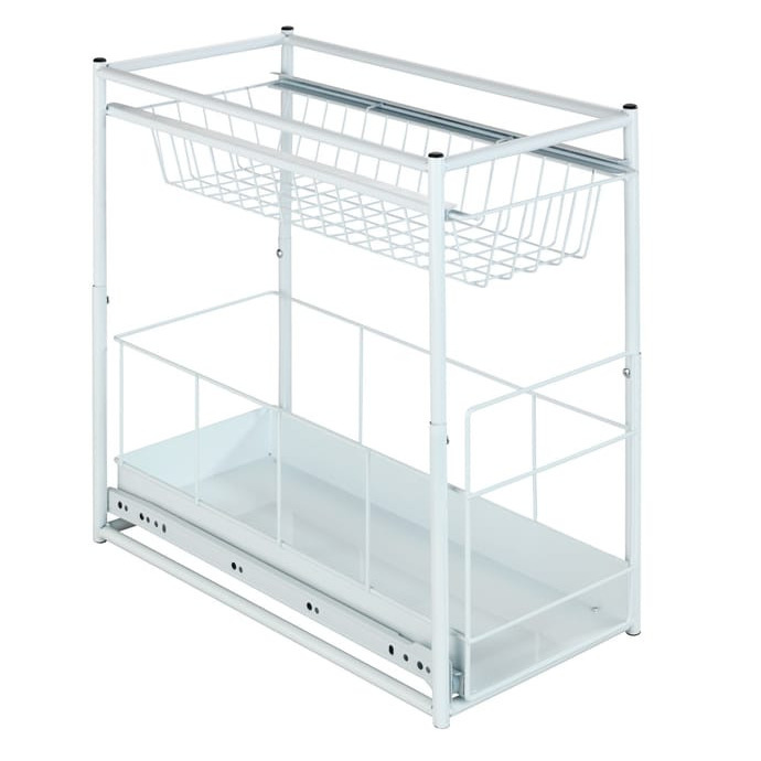 Organizador bajo fregadero extraíble con 2 compartimentos