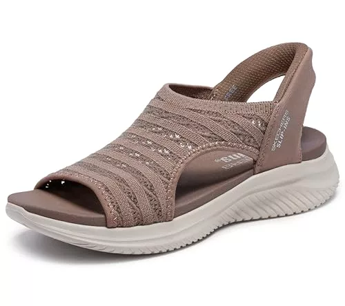 Skechers Ultra Flex 3.0-Sun Warmth Hands Free Slip-ins, Sandalia Mujer, Moca, 40 EU