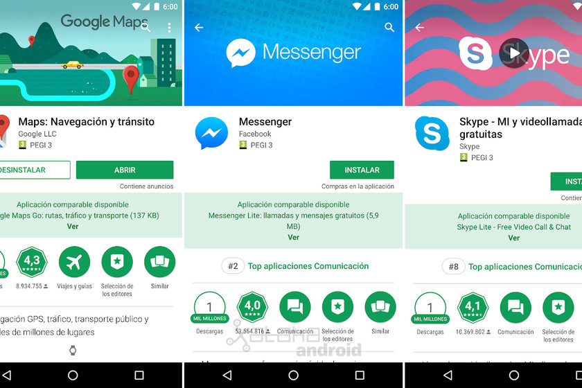 Así es como Google Play te informa si existe una versión ultraligera de ...