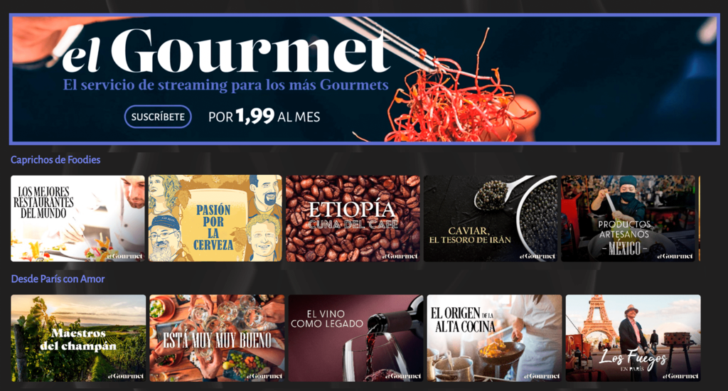 Si te gusta comer y beber bien llega 'El Gourmet', el nuevo servicio de streaming que acaba de presentar AMC centrado en la gastronomía 
