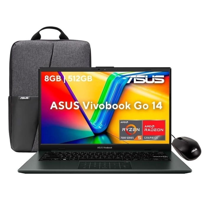 Laptop Asus Vivobook Go 14 AMD Ryzen 5 | 8GB 512GB con mouse y mochila
Laptop Asus Vivobook 15 Intel Core i5 | 8GB 512 GB con mouse y mochila
