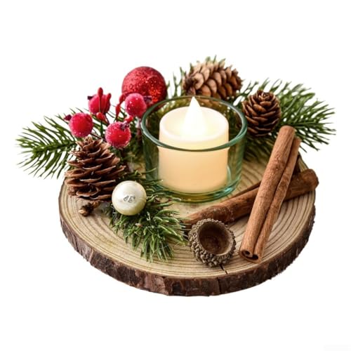 SageFurned Candelabro de madera de Navidad