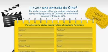 Correos te regala entradas de cine con tus paquetes