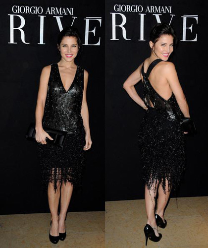 Elsa Pataky bastante hortera en el front row de Armani Privé