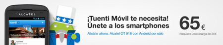 Tuenti incorpora a su catálogo el Alcatel OT 918, un Android básico por 65 euros