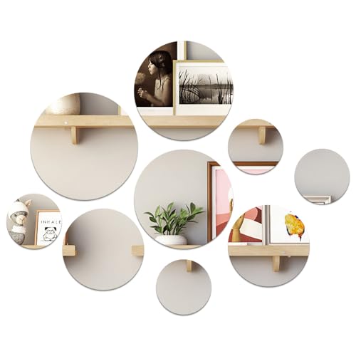 Set x9 Espejos Adhesivos de Pared Redondos cuatro tamaños