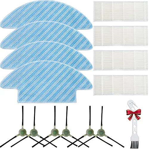 EATBALE Kit de Accesorios de Repuesto para Lefant M210S M210B M213 Robot Aspirador(6 cepillos Laterales, 4 filtros, 4 paños de fregona, 1 Cepillo de Limpieza)