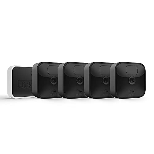 Blink Outdoor | Cámara de seguridad HD inalámbrica y resistente a la intemperie, con 2 años de autonomía, detección de movimiento, compatible con Alexa | 4 cámaras