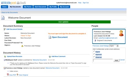 Middlepost, herramienta colaborativa para la gestión de los documentos