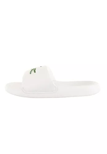 Lacoste Men's Serve Slide 1.0, Sandalia Hombre, Wht/GRN, 43 EU