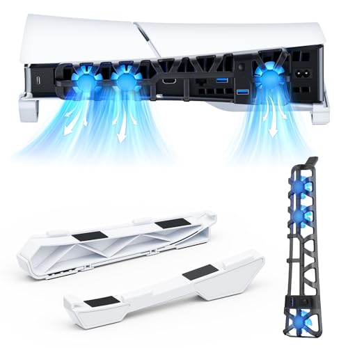 NexiGo PS5 - Soporte Horizontal Delgado con Ventilador de refrigeración silencioso 