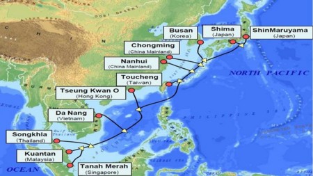 Facebook invierte en un cable submarino de fibra óptica de 10.000 km y 55 Tbps en Asia