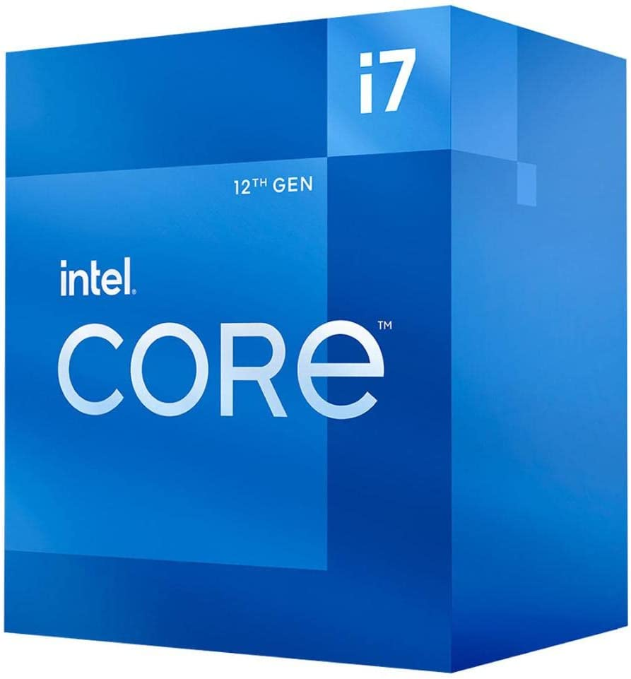 Intel Procesador Core i7-12700 de 12ª generación (Factor basal: 2,1 GHz, 12 núcleos, LGA1700, RAM DDR4 y DDR5 hasta 128 GB) BX8071512700, Plata