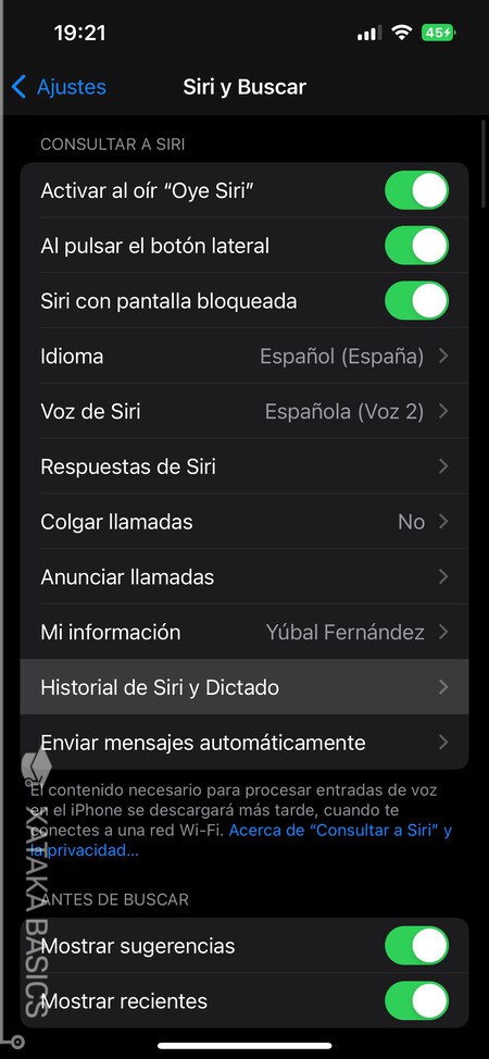 Historial Siri