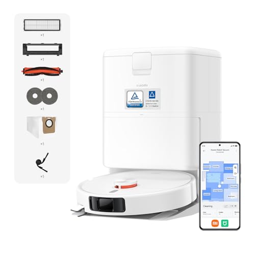 XIAOMI H50 Pro Vacuum con fregado 15.000Pa succión, Cepillo Lateral y mopa Extensibles, Sistema antienredos, Secado por Aire Caliente, elevación mopa 10mm, evitación obstáculos, estación Todo en uno