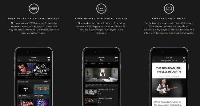 Tidal, high fidelity sound quality